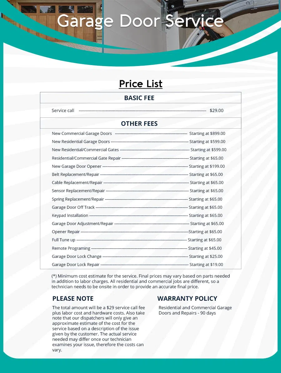 Garage Door Mobile Service Repair San Mateo, CA 650-456-1860